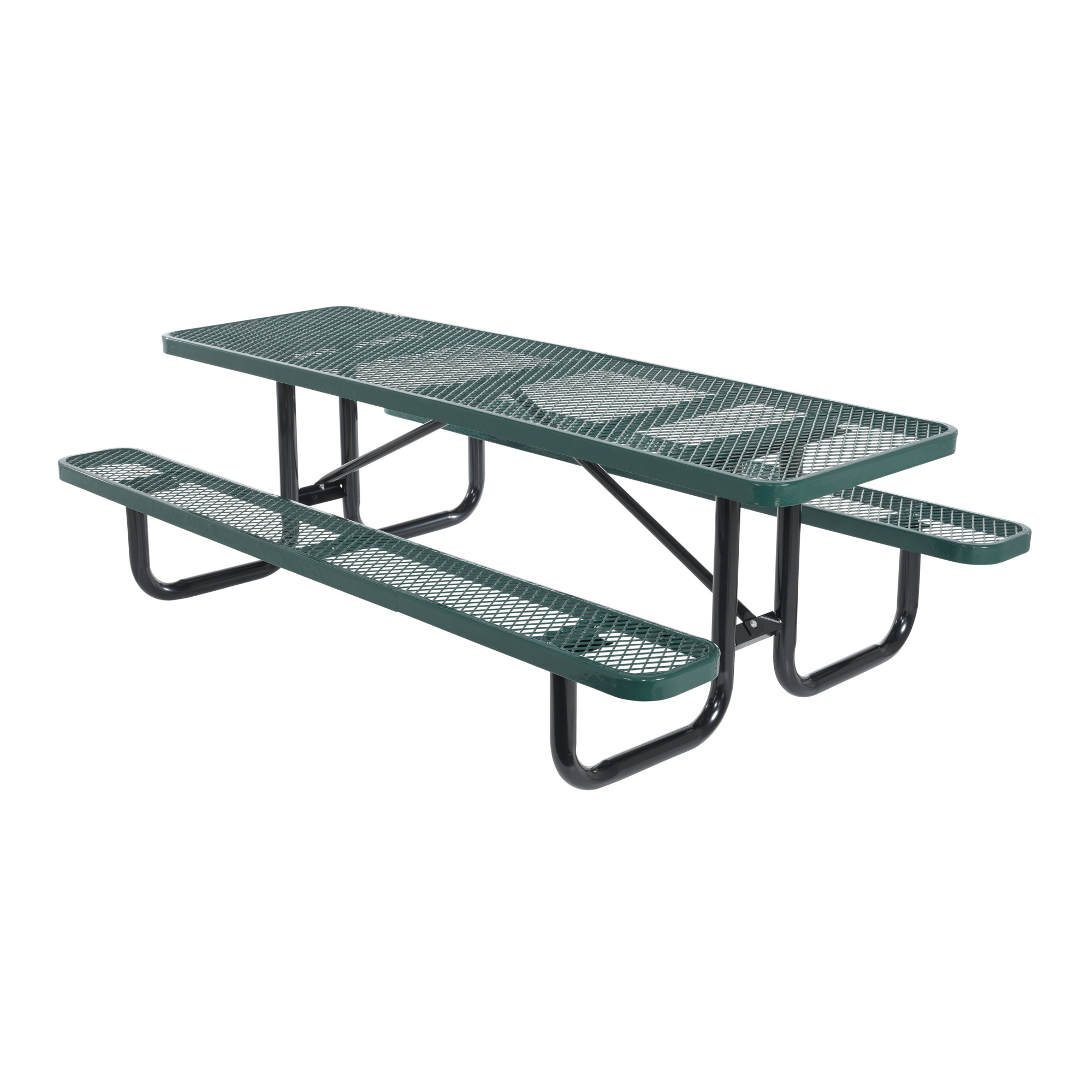 Vestil Picnic Table - Expanded Metal, Rectangle Top, Green, 30.375in. Height, Model# PT-MX-3096-GN